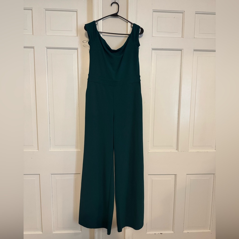 Express Teal Cowl Neck Jumpsuit